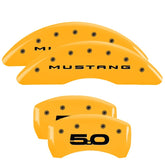 15-20 Ford Mustang MGP 10201SM52YL 4 Caliper Covers Engraved Front 2015/Mustang Engraved Rear 2015/5.0 Yellow Finish Black Character